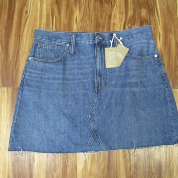 Madewell Eco Rigid Denim A-Line Mini Skirt NWOT 32 - Picture 5 of 8